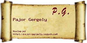 Pajor Gergely névjegykártya